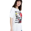 JEREMY MEEKS Damen Kurzarm-Shirt Mafalda Get It Girl-Frontprint Weiß