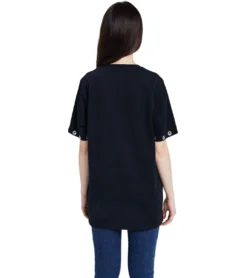 JEREMY MEEKS Damen Oversized-Shirt Freizeit T-Shirt Marta Schwarz/Grün -Mode Reich Geschaft MARTA 20S JMW2008 Black 4