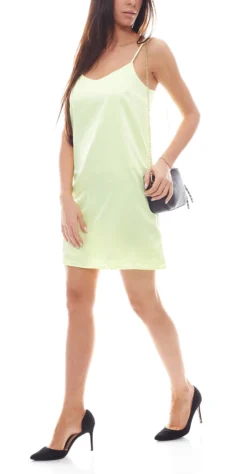 NA-KD Fashion Mini-Kleid Neon-Kleid Glänzende Damen Kleider -Mode Reich Geschaft Mini Kleid Deal 11 NA KD Fashion Mini Kleid Neon Kleid glaenzende Damen Kleider