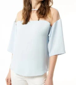 JIMMY SANDERS Dalila Damen Blusen-Shirt 19S SHTW53028 Hellblau Oder Violett -Mode Reich Geschaft O46 1096751 1