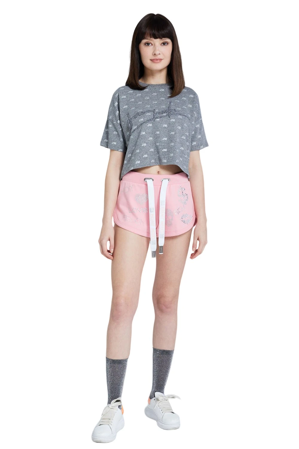 JEREMY MEEKS Ianira Damen Sweat-Shorts Kurze Hose Mit Glitzersteinen 20W JMW7000 3 JEREMY MEEKS Ianira Damen Sweat-Shorts Kurze Hose Mit Glitzersteinen 20W JMW7000 – Bild 3