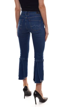 Pepe Jeans Victoria Ruffles Slim Fit Jeans Coole Mid Rise Hose Für Damen Blau -Mode Reich Geschaft PL202231R 5
