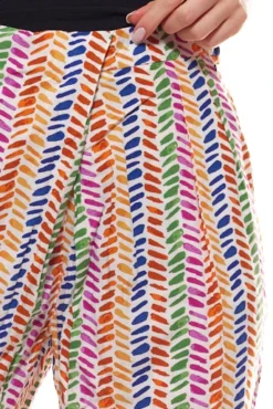 Pepe Jeans MAI Stoff-Hose Sommerliche Damen Freizeit-Hose In Wickeloptik Bunt -Mode Reich Geschaft PL210787 0AAMULTI 3