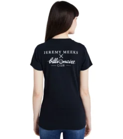 JEREMY MEEKS X Billionare Club Damen Kurzarm-Shirt Vanessa Mit Rückenprint Schwarz -Mode Reich Geschaft VANESSA 20S JMW2015 Black