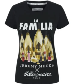 JEREMY MEEKS X Billionare Club Damen Kurzarm-Shirt Vanessa Mit Rückenprint Schwarz -Mode Reich Geschaft VANESSA 20S JMW2015 Black 2