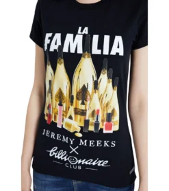 JEREMY MEEKS X Billionare Club Damen Kurzarm-Shirt Vanessa Mit Rückenprint Schwarz -Mode Reich Geschaft VANESSA 20S JMW2015 Black 5