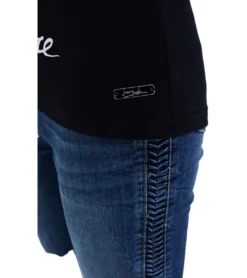 JEREMY MEEKS X Billionare Club Damen Kurzarm-Shirt Vanessa Mit Rückenprint Schwarz -Mode Reich Geschaft VANESSA 20S JMW2015 Black 6