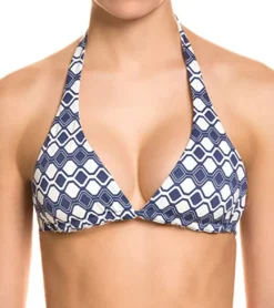 Beach Panties Bikini-Top Schönes Damen Schwimm-Oberteil Mit Bindeband Dunkelblau